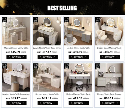 Storage Vanity Table Decoration Dresser Makeup Vanity Table Modern Bedroom Coiffeuse De Chambre Maquillage Bedroom Furniture