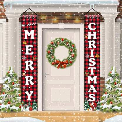 Christmas Door Couplet Merry Christmas Decorations for Home 2025 Navidad Natal Xmas Ornament Porch Fireplace Banner New Year