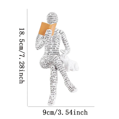 Home desk top bookshelf decoration reading woman resin crafts small ornaments