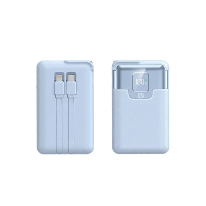 20000mAh Super Fast Charging Power Bank 2-in-1 with AC Plug, Multi-function with Dual-wire Wall Plug Mobile Power Supply