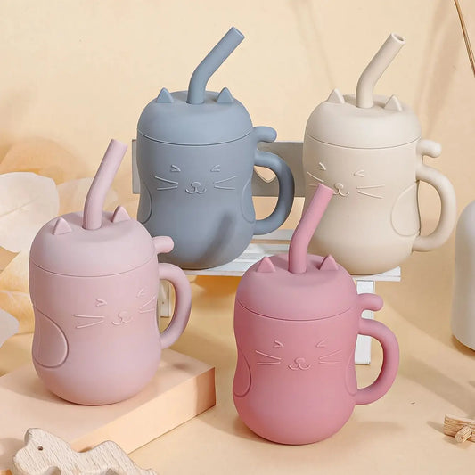 Silicone Straw Water Bottle for children multivariant-0