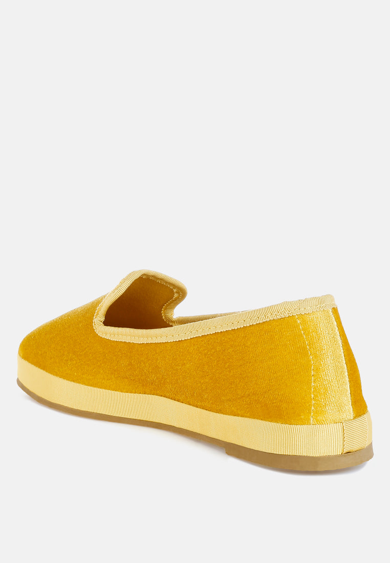 Saba Velvet Round Toe Slip-On Loafers-2