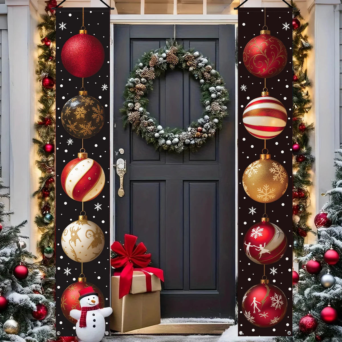 Christmas Door Couplet Merry Christmas Decorations for Home 2025 Navidad Natal Xmas Ornament Porch Fireplace Banner New Year