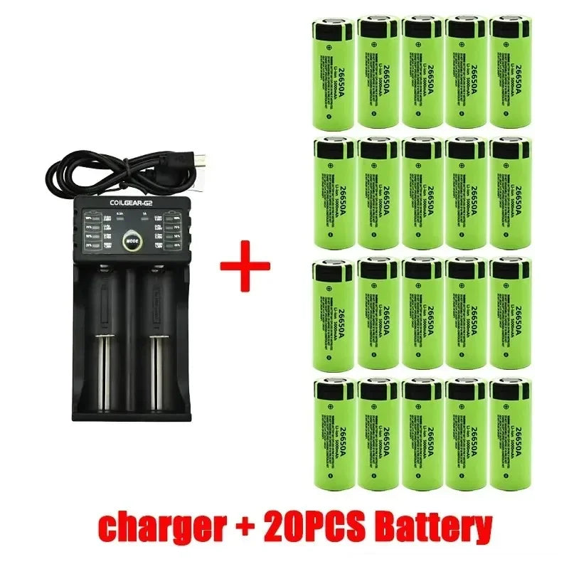 100% Original 26650 3.7V 5000mAh 50A Power Lithium Ion Battery 26650A, Geeignet Für LED Taschenlampe rechargeable battery