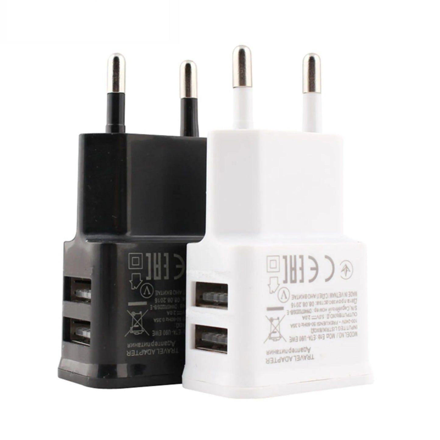 5V Portable Dual USB Power Adapter Mobile Phone Charger Electrical Socket Travel Smart Matching Charger Adapter For Smartphone