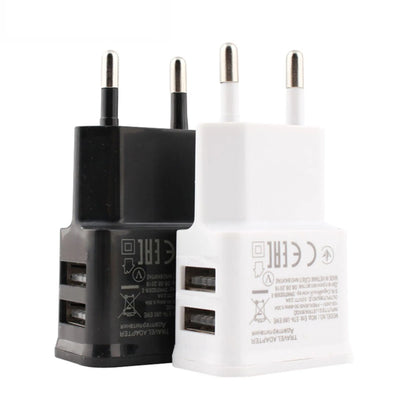 5V Portable Dual USB Power Adapter Mobile Phone Charger Electrical Socket Travel Smart Matching Charger Adapter For Smartphone
