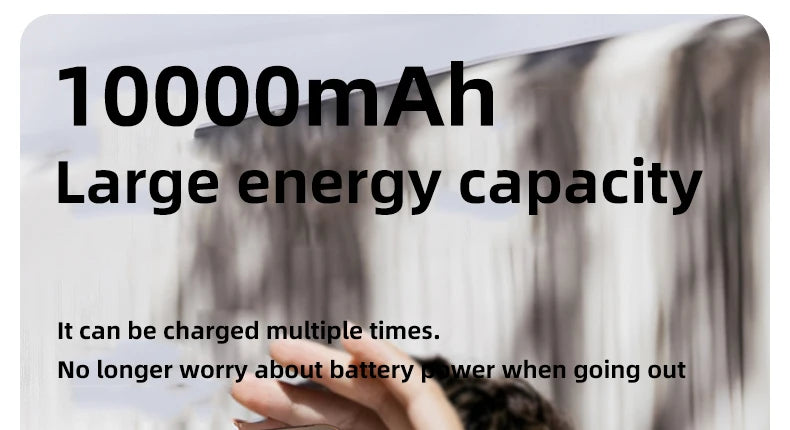 Power Bank With 2 Cables Power Bank 10000mAh Large Capacity PD Fast Charging Powerbank Rechargeable Batteries Portable Battery