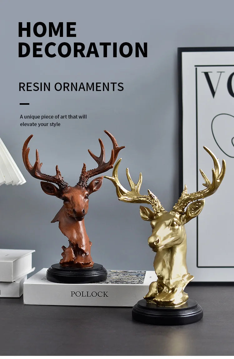 Deer Ornament Home Office Desktop Resin Crafts Living Room Decoration  Home Decoration Accessories