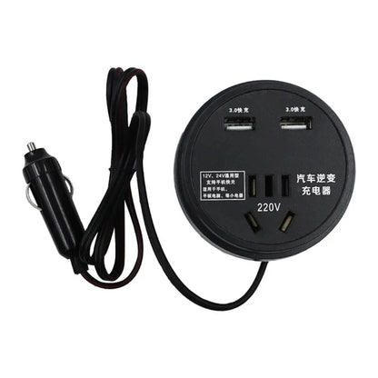 Car Charger Truck Trolley 12V/24V To 220V Multi-Function Inverter Converter Mobile Phone Socket Cup-Type Stable Fast Charging