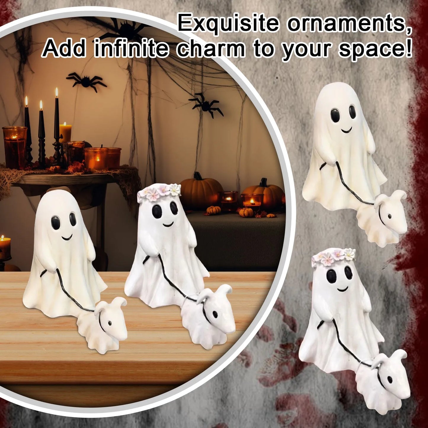 2024 Fashion Halloween Decoration Creative Dog Walking Ornaments Halloween Creative Desk Decoration