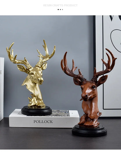 Deer Ornament Home Office Desktop Resin Crafts Living Room Decoration  Home Decoration Accessories