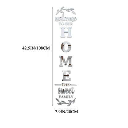 Home Family Logo 3D Mirror Wall Sticker Entrance Decoration Living Room Bedroom Home Background Wall DIY Decoration
