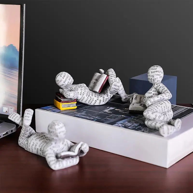 Resin Scholar's Decoration Creative Reading Art Design Modern Home Office Bookshelf TV Cabinet Accessories Desk Ornaments Gifts