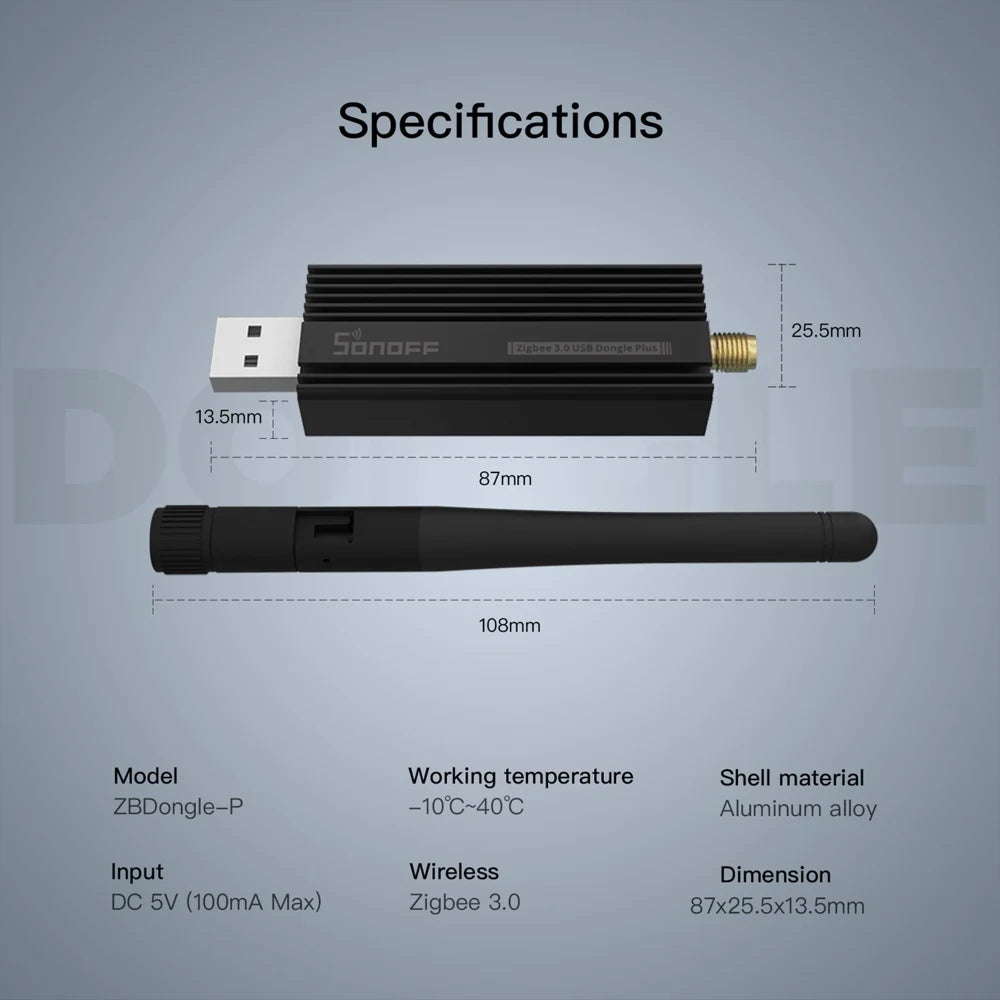 SONOFF 1-5PCS ZBDongle-P Zigbee 3.0 USB Dongle Plus Zigbee Gateway Support Home Assistant ZHA Zigbee2MQTT Sonoff Zigbee Series
