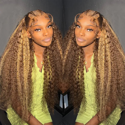 Highlight Wig Human Hair Deep Wave Frontal Wig 13x6 Hd Lace Front Glueless Brazilian Wigs On Sale 13x4 Water Wave Curly Wigs