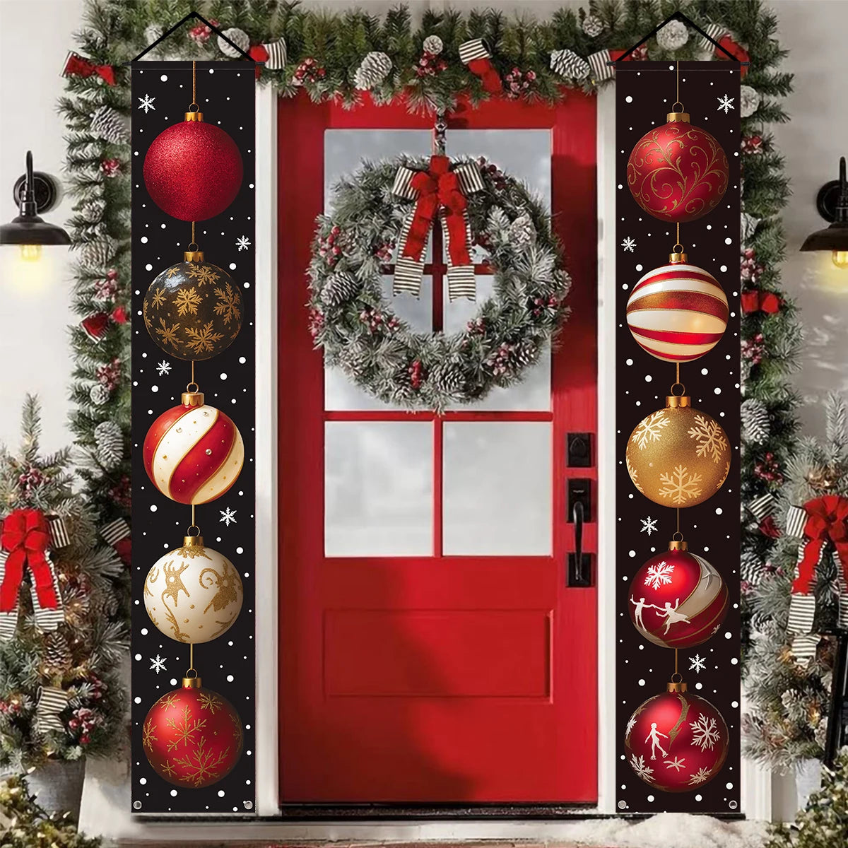 Christmas Door Couplet Merry Christmas Decorations for Home 2025 Navidad Natal Xmas Ornament Porch Fireplace Banner New Year