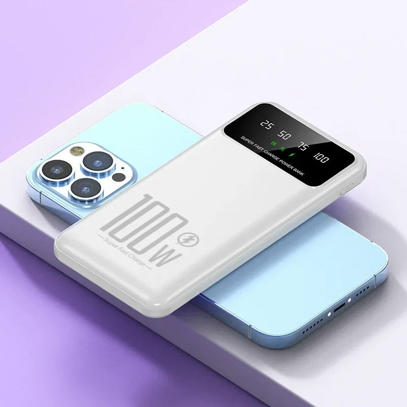 2025 NEW Power Bank 50000mAh High Capacity 100W Fast Charging Portable Charger External Battery Pack Powerbank for IPhone Huawei