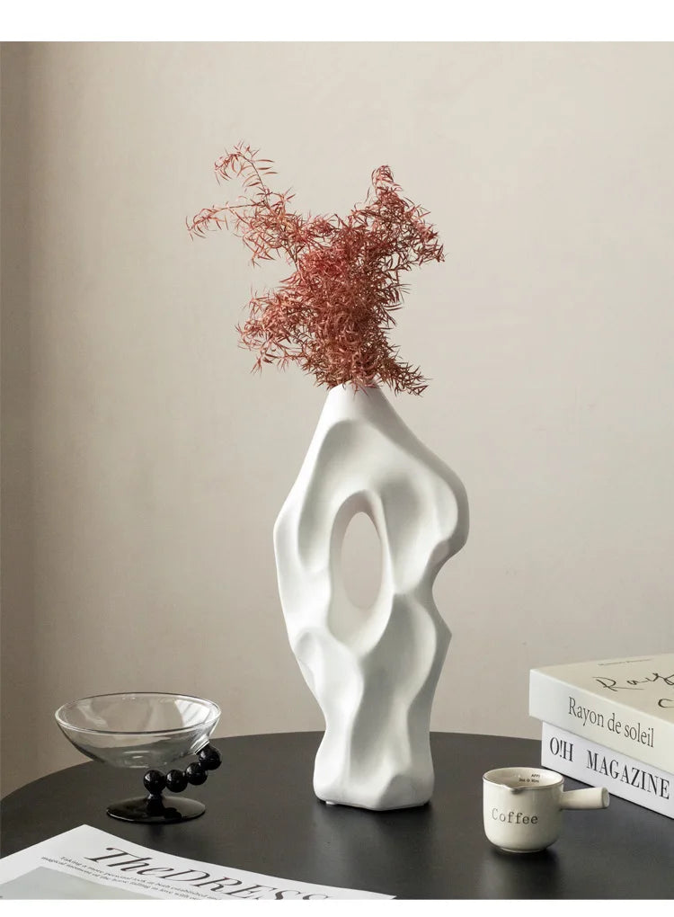 Irregular Home Living Room Desktop Atmosphere Decoration Modern and Minimalist Ceramic Vase Home Flower Arrangement Vase