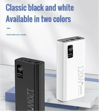 120W Super Fast Charging 50000 mAh Power Bank 100% sufficient capacity for mobile power supply for various mobile phones