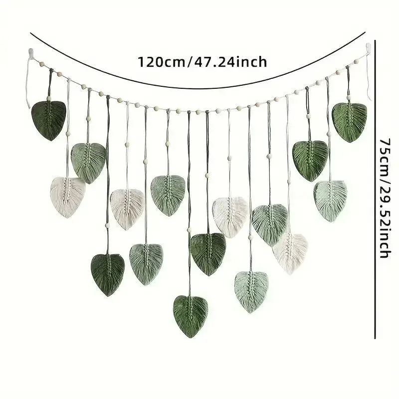 Bohemian Style Home Decor, Hemp Rope Tapestry, Hemp Rope Wallpaper, Feather Curtain, Wall Decoration, Suitable for Living Room
