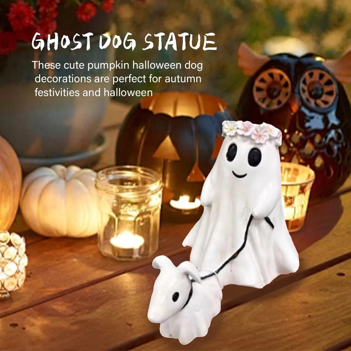2024 Fashion Halloween Decoration Creative Dog Walking Ornaments Halloween Creative Desk Decoration