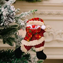 Christmas Tree Decorations - Adorable Dancing Santa, Snowman, Deer & Bear | Soft Plush Hanging Ornaments | Xmas Holida