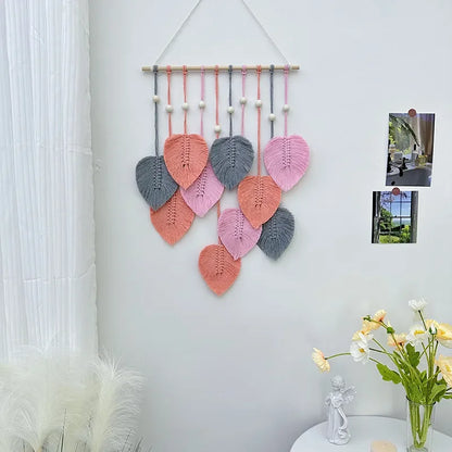 Bohemian Style Home Decor, Hemp Rope Tapestry, Hemp Rope Wallpaper, Feather Curtain, Wall Decoration, Suitable for Living Room