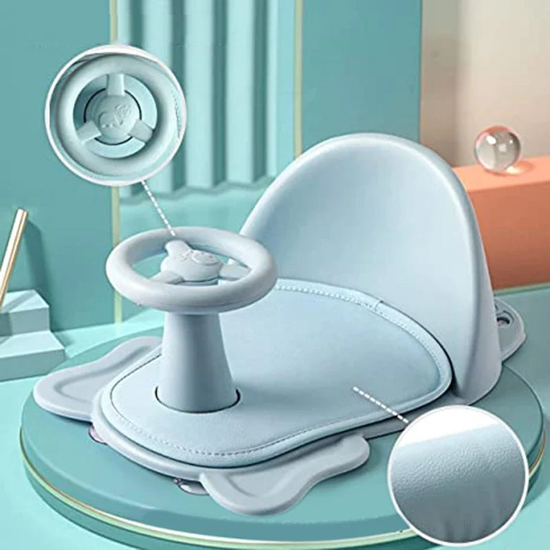 Bathtub Seat with Steering Wheel and Suction Pads-0