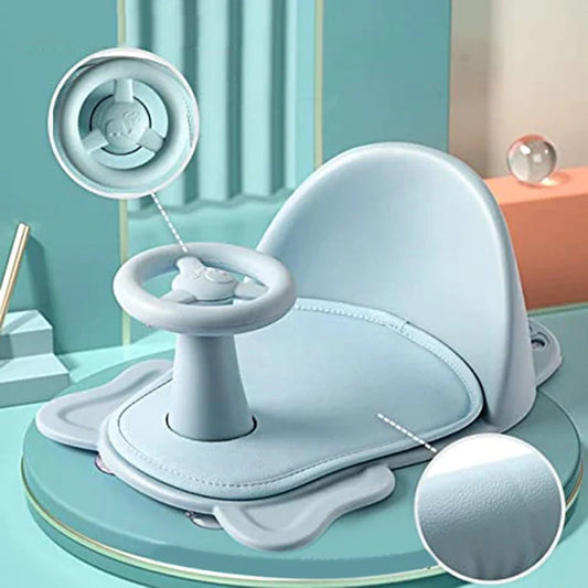 Bathtub Seat with Steering Wheel and Suction Pads-0