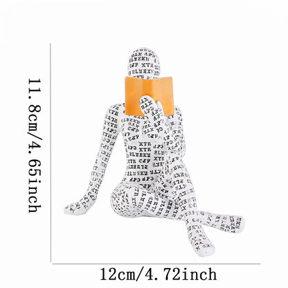 Home desk top bookshelf decoration reading woman resin crafts small ornaments