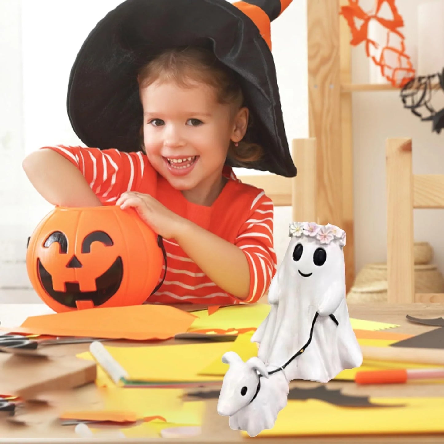 2024 Fashion Halloween Decoration Creative Dog Walking Ornaments Halloween Creative Desk Decoration