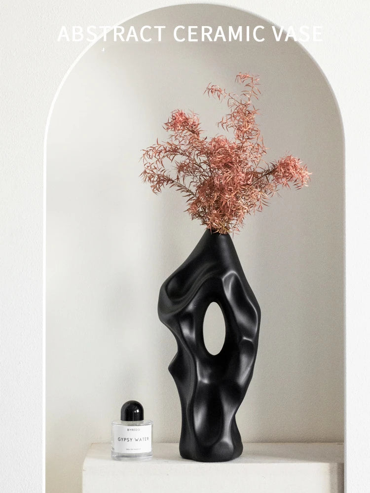 Irregular Home Living Room Desktop Atmosphere Decoration Modern and Minimalist Ceramic Vase Home Flower Arrangement Vase