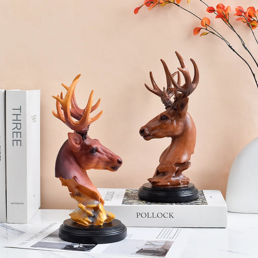 Deer Ornament Home Office Desktop Resin Crafts Living Room Decoration  Home Decoration Accessories