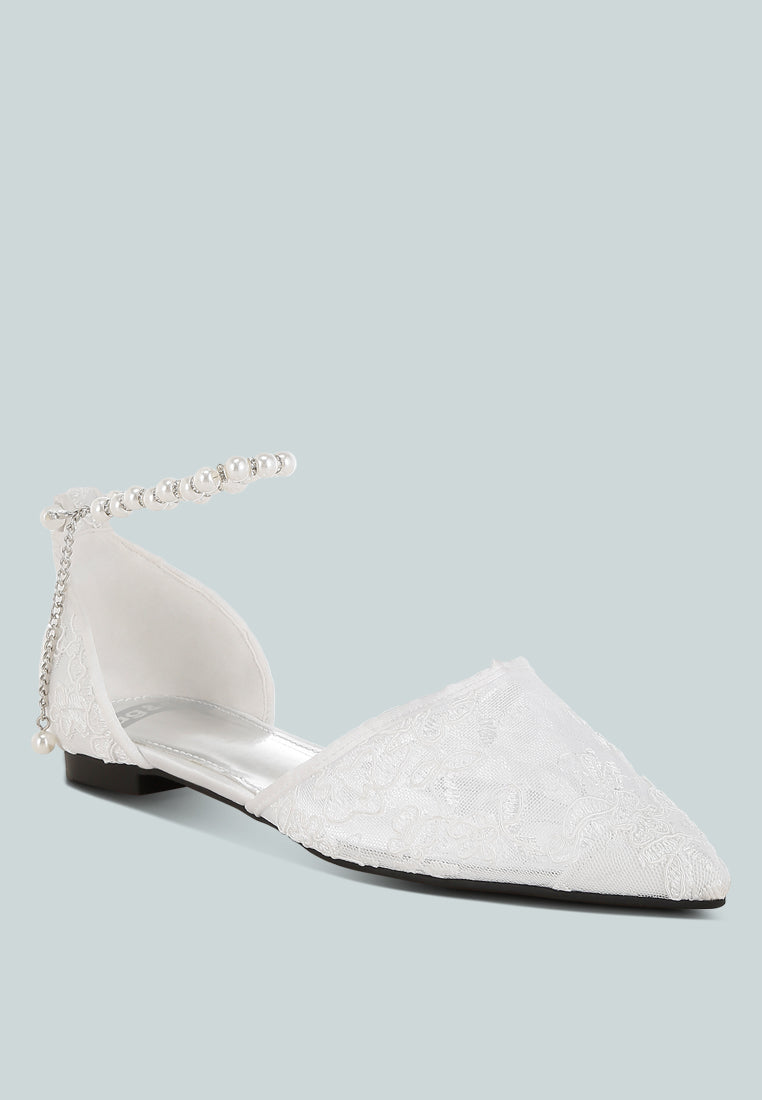 Shrami Pearl & Rhinestone Strap Flat Sandals-3