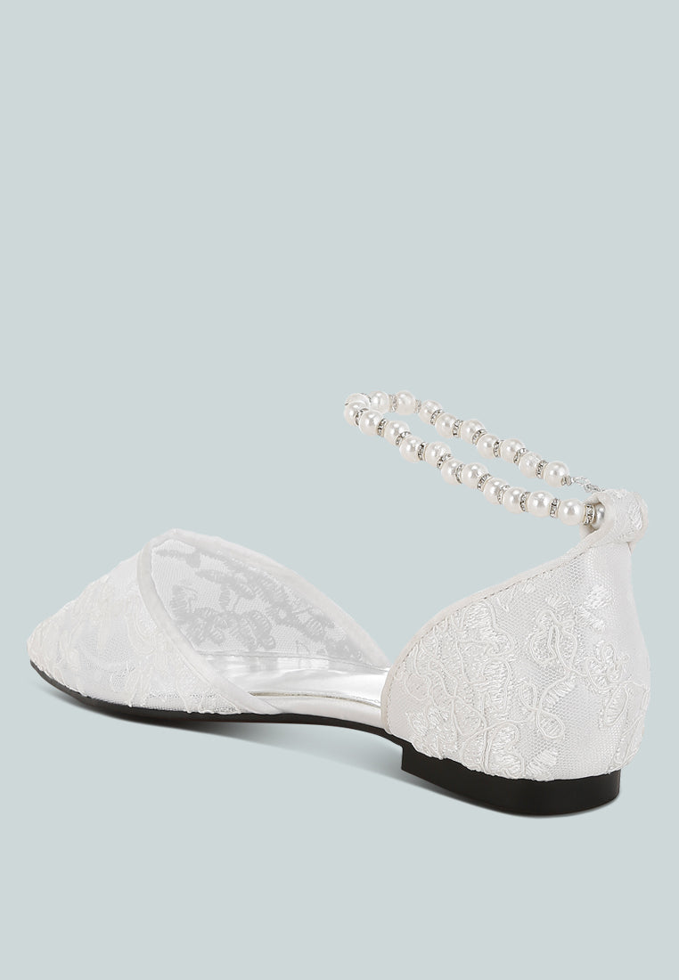 Shrami Pearl & Rhinestone Strap Flat Sandals-4