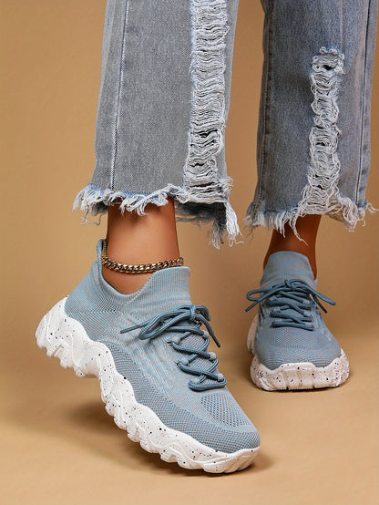 Women'S Casual Sports Sneakers, Striped Low Top Slip-On Shoes with Round Toe, Non-Slip Rubber Sole, Fabric Upper & Inner, All-Season Spring Footwear