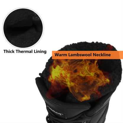 [Popular Choice] Riemot Men's High Quality Snow Boots - Durable, Non-Slip Traction Sole for Hiking, Trekking & Gardening - Warm Fleece Lined Ankle Support, Lace-Up Closure- Versatile All-Season Outdoor Footwear