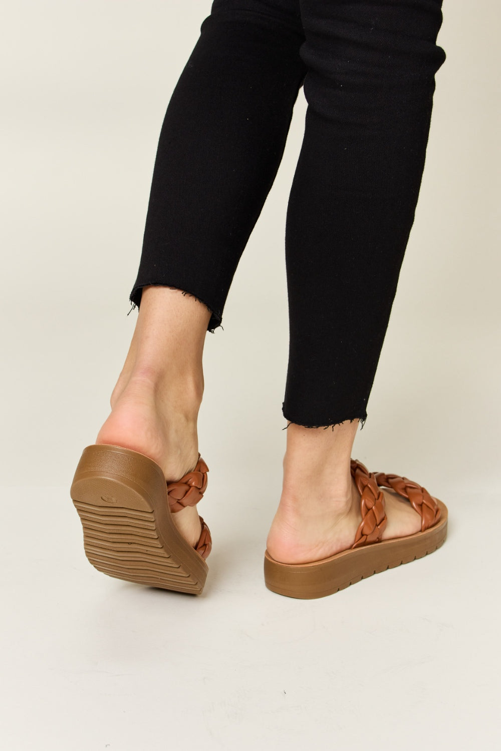 WILD DIVA Woven Dual Band Platform Sandals-2