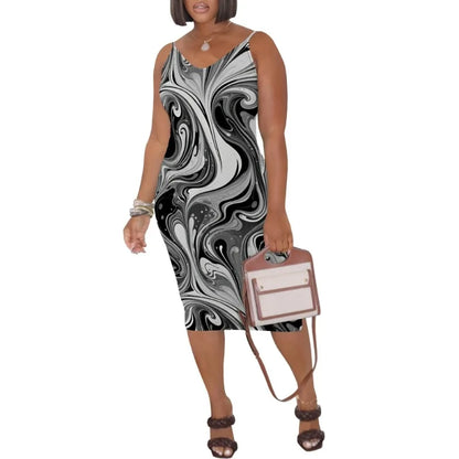 Womens Summer Short Sundress Plus Size Tank Sleeveless T-Shirt Midi Dress Beach Loose Fit Casual Dress