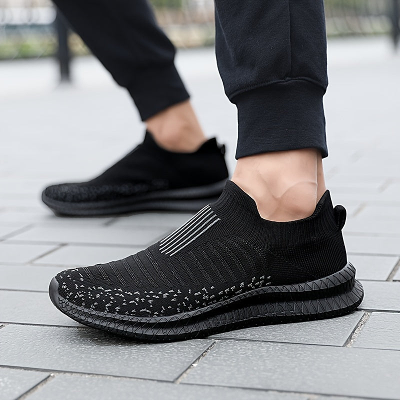 Lightweight Breathable Running Shoes] Men's Slip On Breathable Lightweight Running Shoes, Outdoor Casual Walking Shoes Men's Sneakers