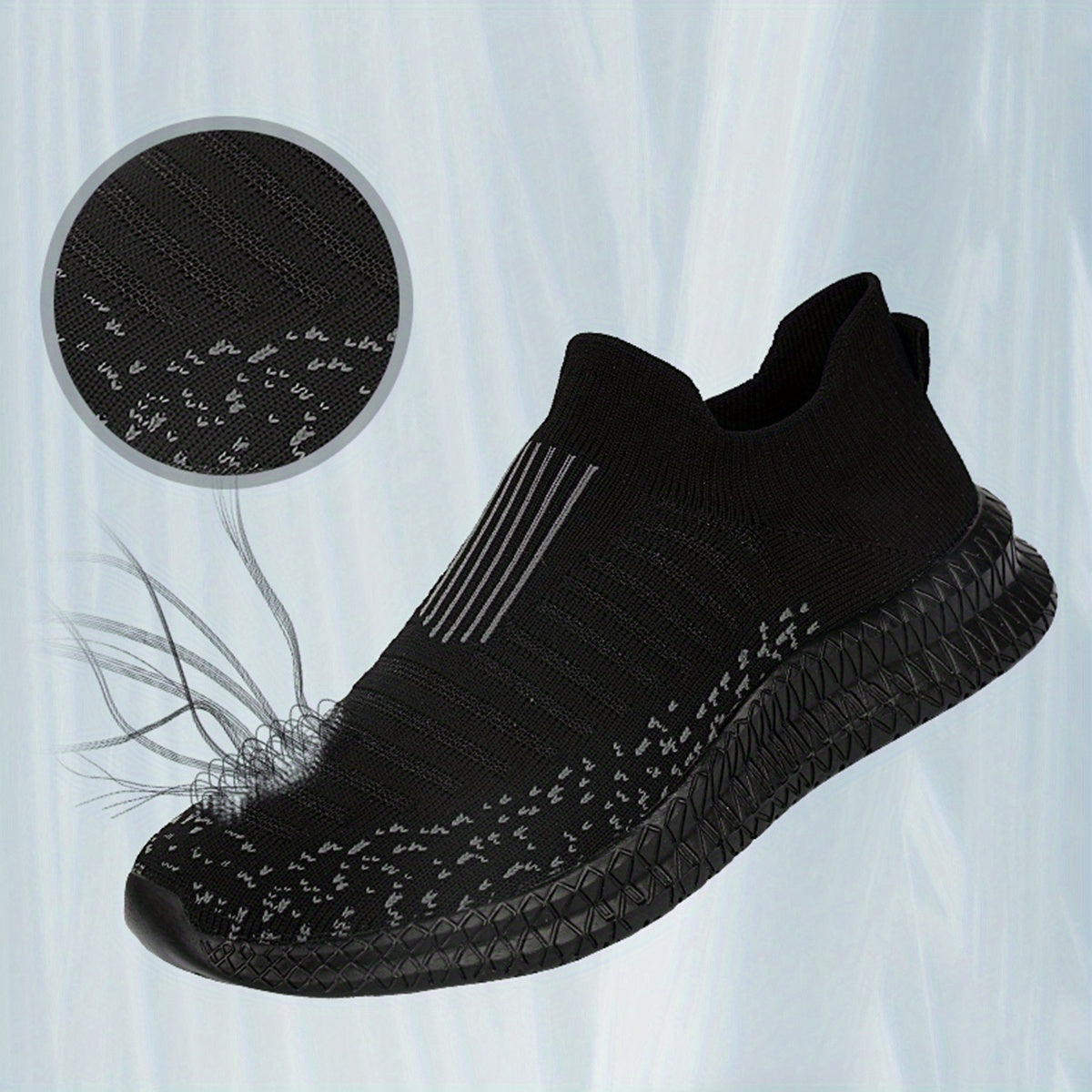 Lightweight Breathable Running Shoes] Men's Slip On Breathable Lightweight Running Shoes, Outdoor Casual Walking Shoes Men's Sneakers