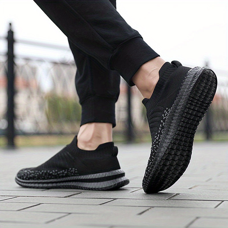 Lightweight Breathable Running Shoes] Men's Slip On Breathable Lightweight Running Shoes, Outdoor Casual Walking Shoes Men's Sneakers