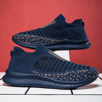 Lightweight Breathable Running Shoes] Men's Slip On Breathable Lightweight Running Shoes, Outdoor Casual Walking Shoes Men's Sneakers