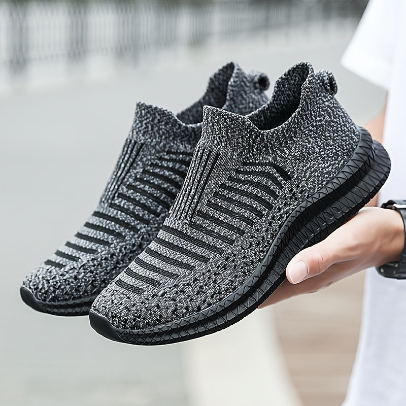 Lightweight Breathable Running Shoes] Men's Slip On Breathable Lightweight Running Shoes, Outdoor Casual Walking Shoes Men's Sneakers