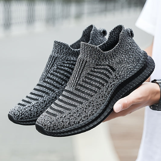 Lightweight Breathable Running Shoes] Men's Slip On Breathable Lightweight Running Shoes, Outdoor Casual Walking Shoes Men's Sneakers