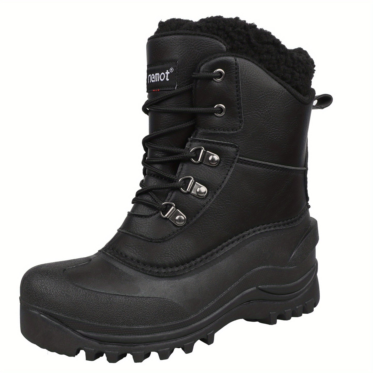 [Popular Choice] Riemot Men's High Quality Snow Boots - Durable, Non-Slip Traction Sole for Hiking, Trekking & Gardening - Warm Fleece Lined Ankle Support, Lace-Up Closure- Versatile All-Season Outdoor Footwear