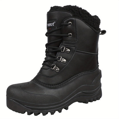 [Popular Choice] Riemot Men's High Quality Snow Boots - Durable, Non-Slip Traction Sole for Hiking, Trekking & Gardening - Warm Fleece Lined Ankle Support, Lace-Up Closure- Versatile All-Season Outdoor Footwear