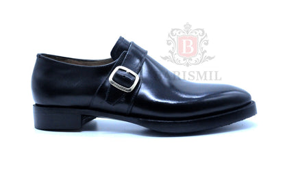 Smith - Black Single Strap Monk Shoes-2