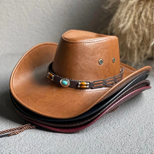 Leather Cowboy hat- Indy-0