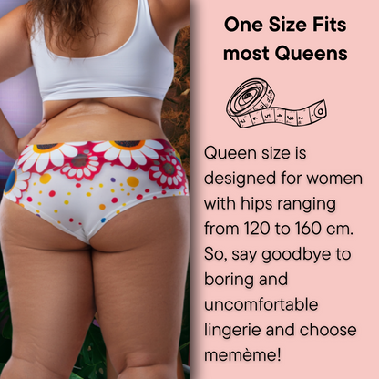 Memème Women’s Ultra-Comfortable Butterfly– Bliss  - Queen Size Panties | Original Prints, Unique Designs | Breathable Cotton Crotch, Stretchy Fit, Soft Flat Seams, No Elastic Bands | Style: High Waisted Brief | Everyday Use-4